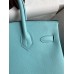 Hermes Birkin 30 Retourne Handmade Bag In Blue Atoll Epsom Calfskin Hermes Birkin 30 Retourne Handmade Bag In Blue Atoll Epsom Calfskin