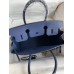 Hermes Birkin 30 Retourne Handmade Bag In Blue Saphir Epsom Calfskin Hermes Birkin 30 Retourne Handmade Bag In Blue Saphir Epsom Calfskin
