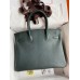 Hermes Birkin 30 Retourne Handmade Bag In Vert Cypres Chevre Mysore Leather Hermes Birkin 30 Retourne Handmade Bag In Vert Cypres Chevre Mysore Leather
