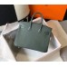 Hermes Birkin 25cm Bag In Vert Amande Clemence Leather GHW Hermes Birkin 25cm Bag In Vert Amande Clemence Leather GHW