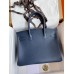 Hermes Birkin 30 Retourne Handmade Bag In Blue Saphir Clemence Leather Hermes Birkin 30 Retourne Handmade Bag In Blue Saphir Clemence Leather