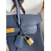 Hermes Birkin 30 Retourne Handmade Bag In Blue Saphir Clemence Leather Hermes Birkin 30 Retourne Handmade Bag In Blue Saphir Clemence Leather