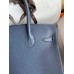 Hermes Birkin 30 Retourne Handmade Bag In Blue Saphir Clemence Leather Hermes Birkin 30 Retourne Handmade Bag In Blue Saphir Clemence Leather