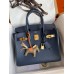 Hermes Birkin 30 Retourne Handmade Bag In Blue Saphir Clemence Leather Hermes Birkin 30 Retourne Handmade Bag In Blue Saphir Clemence Leather