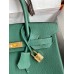 Hermes Birkin 30 Retourne Handmade Bag In Malachite Clemence Leather Hermes Birkin 30 Retourne Handmade Bag In Malachite Clemence Leather