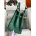 Hermes Birkin 30 Retourne Handmade Bag In Malachite Clemence Leather Hermes Birkin 30 Retourne Handmade Bag In Malachite Clemence Leather