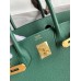 Hermes Birkin 30 Retourne Handmade Bag In Malachite Clemence Leather Hermes Birkin 30 Retourne Handmade Bag In Malachite Clemence Leather