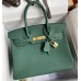 Hermes Birkin 30 Retourne Handmade Bag In Malachite Clemence Leather Hermes Birkin 30 Retourne Handmade Bag In Malachite Clemence Leather