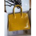 Hermes Birkin 30 Handmade Bag In Jaune Ambre Crocodile Niloticus Shiny Skin