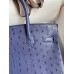 Hermes Birkin 30 Retourne Handmade Bag In Blue Iris Ostrich Leather Hermes Birkin 30 Retourne Handmade Bag In Blue Iris Ostrich Leather