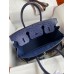 Hermes Birkin 30 Retourne Handmade Bag In Blue Iris Ostrich Leather Hermes Birkin 30 Retourne Handmade Bag In Blue Iris Ostrich Leather