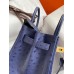 Hermes Birkin 30 Retourne Handmade Bag In Blue Iris Ostrich Leather Hermes Birkin 30 Retourne Handmade Bag In Blue Iris Ostrich Leather