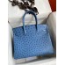 Hermes Birkin 30 Retourne Handmade Bag In Mykonos Ostrich Leather Hermes Birkin 30 Retourne Handmade Bag In Mykonos Ostrich Leather