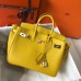 Hermes Birkin 25cm Bag In Yellow Clemence Leather GHW Hermes Birkin 25cm Bag In Yellow Clemence Leather GHW