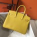 Hermes Birkin 25cm Bag In Yellow Clemence Leather GHW Hermes Birkin 25cm Bag In Yellow Clemence Leather GHW