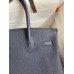 Hermes Birkin 30 Retourne Handmade Bag In Blue Nuit Clemence Leather Hermes Birkin 30 Retourne Handmade Bag In Blue Nuit Clemence Leather