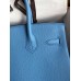 Hermes Birkin 30 Retourne Handmade Bag In Blue Paradise Clemence Leather Hermes Birkin 30 Retourne Handmade Bag In Blue Paradise Clemence Leather