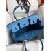 Hermes Birkin 30 Retourne Handmade Bag In Blue Paradise Clemence Leather Hermes Birkin 30 Retourne Handmade Bag In Blue Paradise Clemence Leather