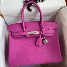 Hermes Birkin 30 Retourne Handmade Bag In Magnolia Clemence Leather Hermes Birkin 30 Retourne Handmade Bag In Magnolia Clemence Leather
