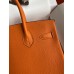 Hermes Birkin 30 Retourne Handmade Bag In Orange Clemence Leather Hermes Birkin 30 Retourne Handmade Bag In Orange Clemence Leather