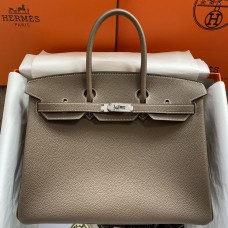 Hermes Birkin 35 Retourne Handmade Bag In Taupe Clemence Leather Hermes Birkin 35 Retourne Handmade Bag In Taupe Clemence Leather