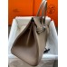 Hermes Birkin 35 Retourne Handmade Bag In Taupe Clemence Leather Hermes Birkin 35 Retourne Handmade Bag In Taupe Clemence Leather