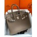 Hermes Birkin 35 Retourne Handmade Bag In Taupe Clemence Leather Hermes Birkin 35 Retourne Handmade Bag In Taupe Clemence Leather