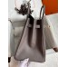 Hermes Birkin 35 Retourne Handmade Bag In Etain Epsom Calfskin Hermes Birkin 35 Retourne Handmade Bag In Etain Epsom Calfskin