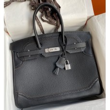 Hermes Ghillies Birkin 35cm Limited-edition Bag In Black Calfskin Hermes Ghillies Birkin 35cm Limited-edition Bag In Black Calfskin