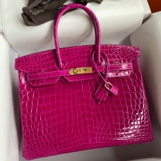Hermes Birkin 35 Handmade Bag In Rose Scheherazade Crocodile Niloticus Shiny Skin Hermes Birkin 35 Handmade Bag In Rose Scheherazade Crocodile Niloticus Shiny Skin