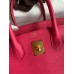 Hermes Birkin 30 Retourne Handmade Bag In Rose Red Clemence Leather Hermes Birkin 30 Retourne Handmade Bag In Rose Red Clemence Leather