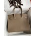 Hermes Birkin 30 Retourne Handmade Bag In Taupe Clemence Leather Hermes Birkin 30 Retourne Handmade Bag In Taupe Clemence Leather