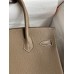 Hermes Birkin 30 Retourne Handmade Bag In Taupe Clemence Leather Hermes Birkin 30 Retourne Handmade Bag In Taupe Clemence Leather
