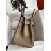 Hermes Birkin 30 Retourne Handmade Bag In Taupe Clemence Leather Hermes Birkin 30 Retourne Handmade Bag In Taupe Clemence Leather
