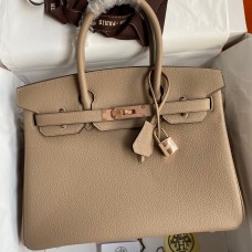 Hermes Birkin 30 Retourne Handmade Bag In Trench Clemence Leather Hermes Birkin 30 Retourne Handmade Bag In Trench Clemence Leather