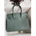 Hermes Birkin 30 Retourne Handmade Bag In Vert Amande Clemence Leather Hermes Birkin 30 Retourne Handmade Bag In Vert Amande Clemence Leather