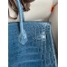 Hermes Birkin 30 Handmade Bag In Blue Tempete Crocodile Niloticus Shiny Skin Hermes Birkin 30 Handmade Bag In Blue Tempete Crocodile Niloticus Shiny Skin