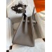 Hermes Birkin 35 Retourne Handmade Bag In Gris Asphalt Clemence Leather Hermes Birkin 35 Retourne Handmade Bag In Gris Asphalt Clemence Leather