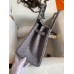 Hermes Birkin 30 Retourne Handmade Bag In Gris Asphalt Ostrich Leather Hermes Birkin 30 Retourne Handmade Bag In Gris Asphalt Ostrich Leather