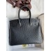 Hermes Birkin 30 Retourne Handmade Bag In Black Ostrich Leather Hermes Birkin 30 Retourne Handmade Bag In Black Ostrich Leather