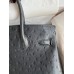 Hermes Birkin 30 Retourne Handmade Bag In Black Ostrich Leather Hermes Birkin 30 Retourne Handmade Bag In Black Ostrich Leather