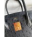 Hermes Birkin 30 Retourne Handmade Bag In Black Ostrich Leather Hermes Birkin 30 Retourne Handmade Bag In Black Ostrich Leather