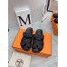 Hermes Women's Chypre Sandals In Black Calfskin Hermes Womens Chypre Sandals In Black Calfskin