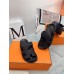 Hermes Women's Chypre Sandals In Black Calfskin Hermes Womens Chypre Sandals In Black Calfskin