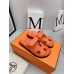 Hermes Womens Chypre Sandals In Orange Epsom Calfskin