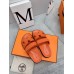 Hermes Womens Chypre Sandals In Orange Epsom Calfskin