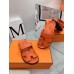 Hermes Womens Chypre Sandals In Orange Epsom Calfskin