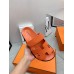 Hermes Womens Chypre Sandals In Orange Epsom Calfskin