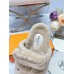 Hermes Women's Chypre Sandals In Off White Shearling Hermes Womens Chypre Sandals In Off White Shearling