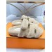 Hermes Women's Chypre Sandals In Off White Shearling Hermes Womens Chypre Sandals In Off White Shearling
